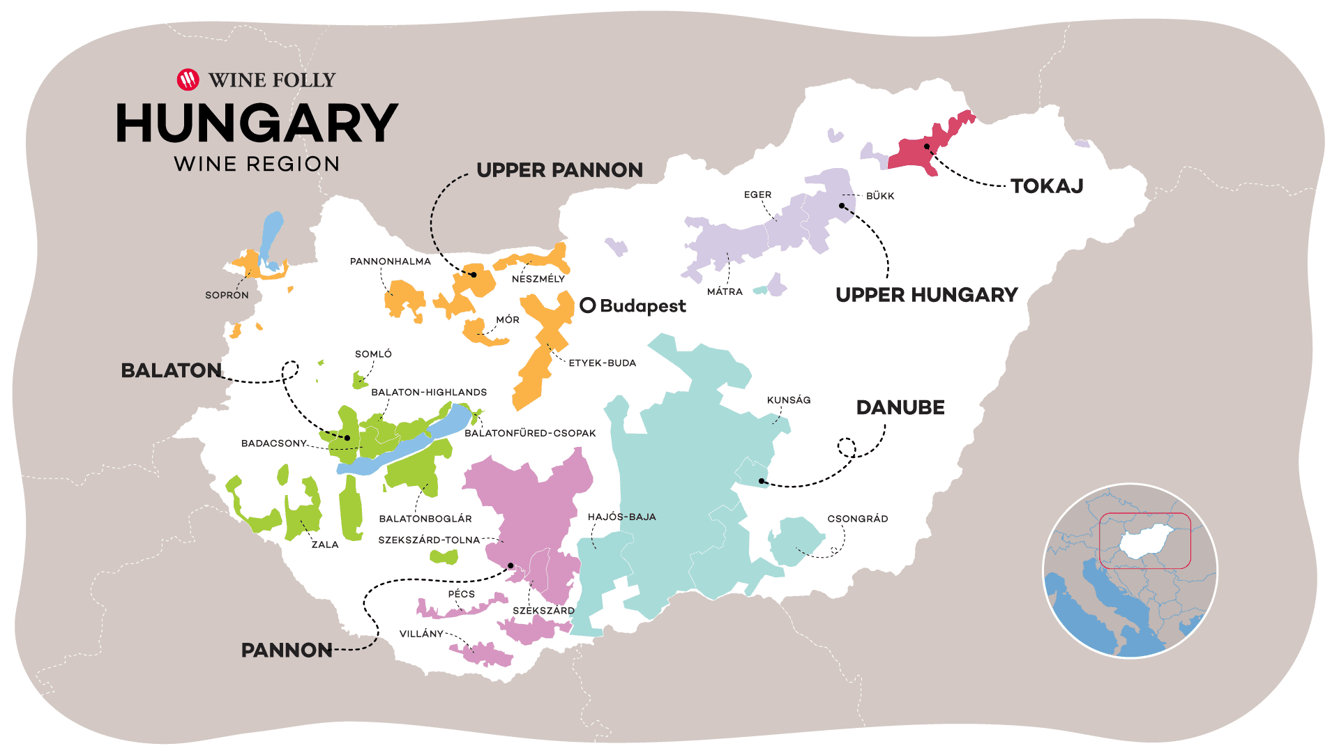 Hungary Wine Map
